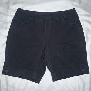 Soft Surroundings Bermuda Shorts Pull On Women's Size XL Black Stretch Casual